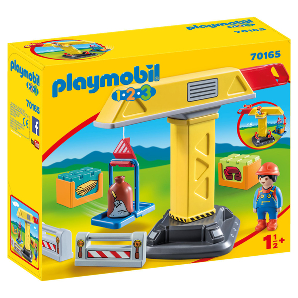 70165 - Playmobil 1.2.3 - Grue de chantier