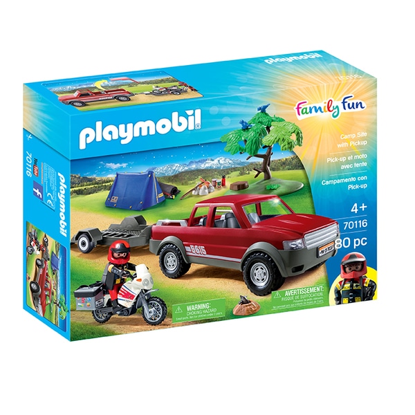 70116 - Playmobil Family Fun - Pick-up et moto avec tente