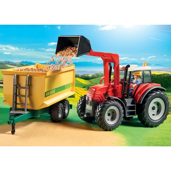 Playmobil Grand Tracteur avec remorque : : Jeux et Jouets