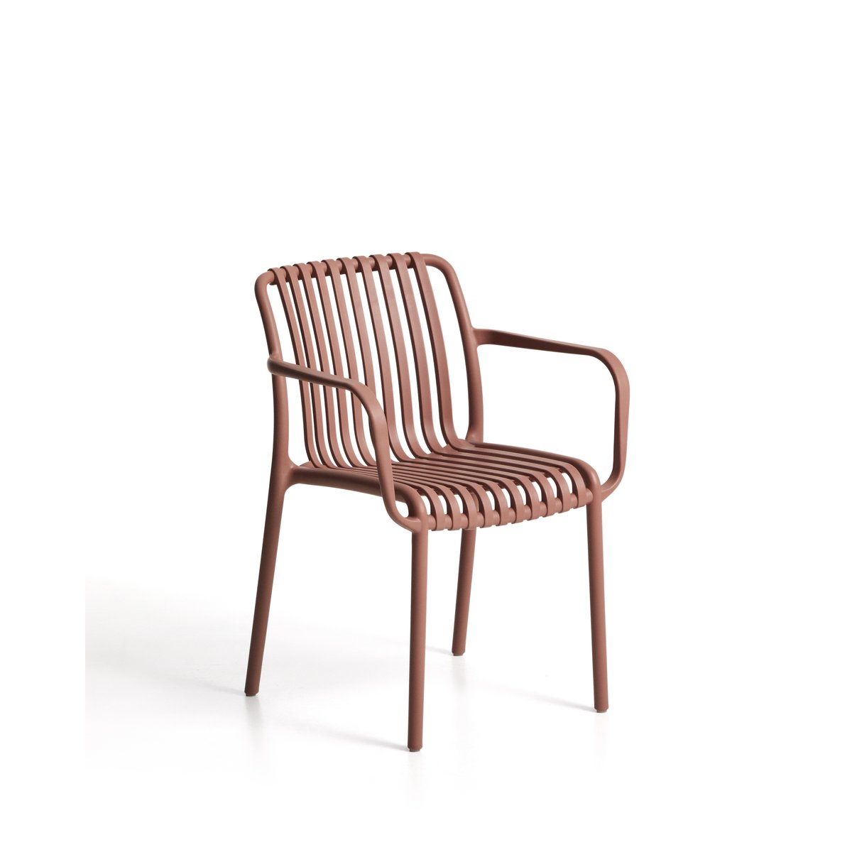 Isabellini stackable outdoor chair in terracotta