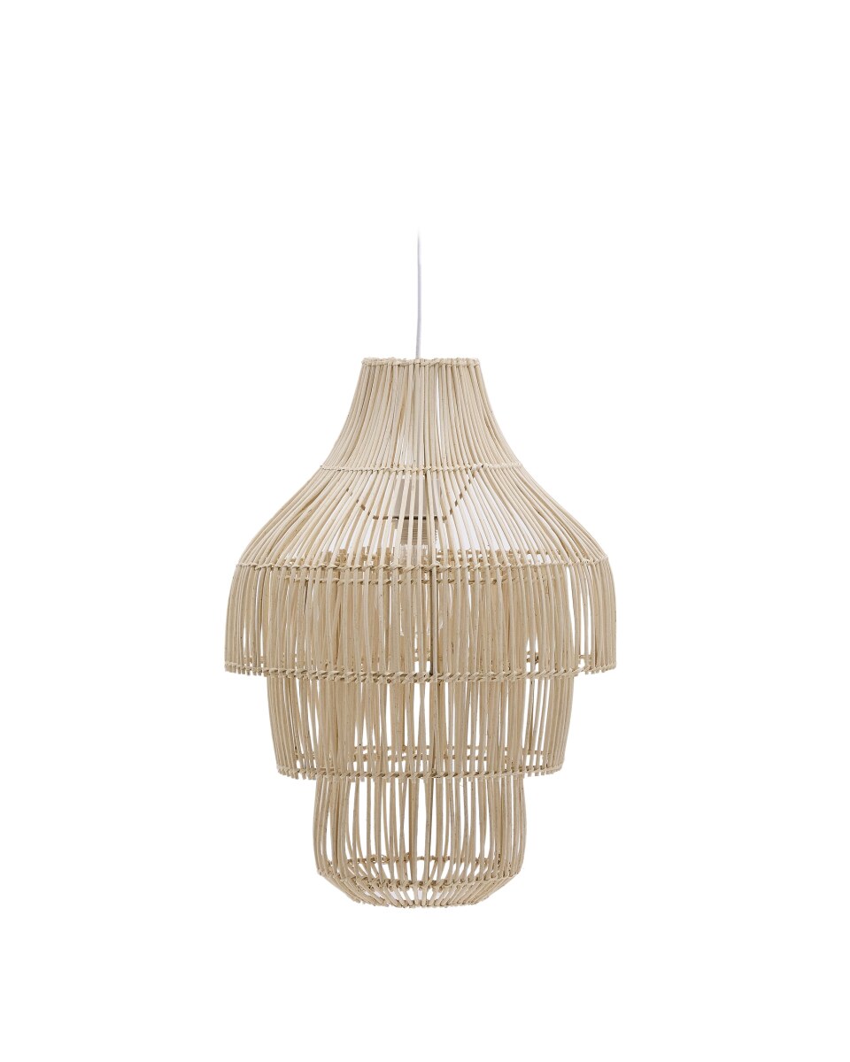 Janoa rattan ceiling lamp shade with light finish