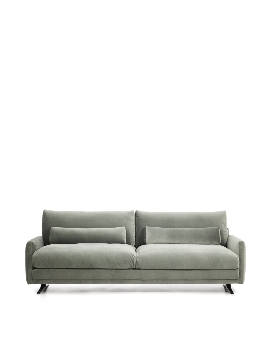 Â© Veliro 3-seater sofa in green velvet with black steel legs 240 cm Ã¢â¬