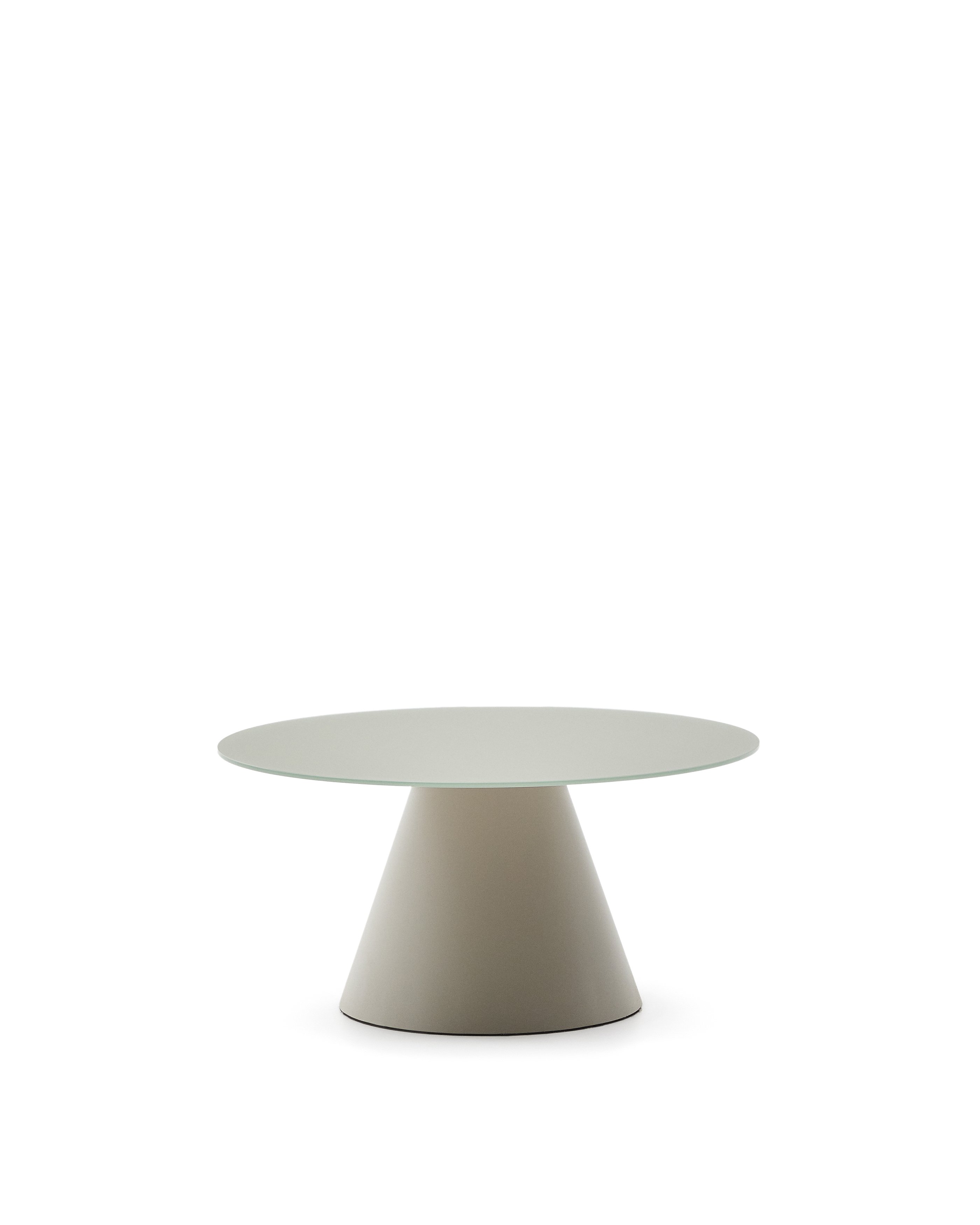 Wilshire tempered glass and metal coffee table with a matte grey finish.  80 cm