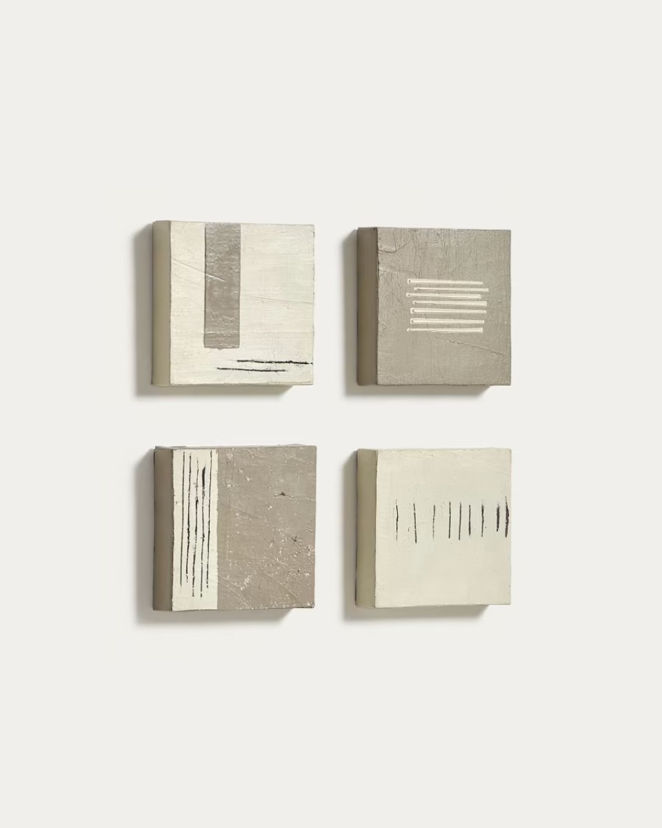 Tasia set of 4 brown paintings- 15 x 15 cm