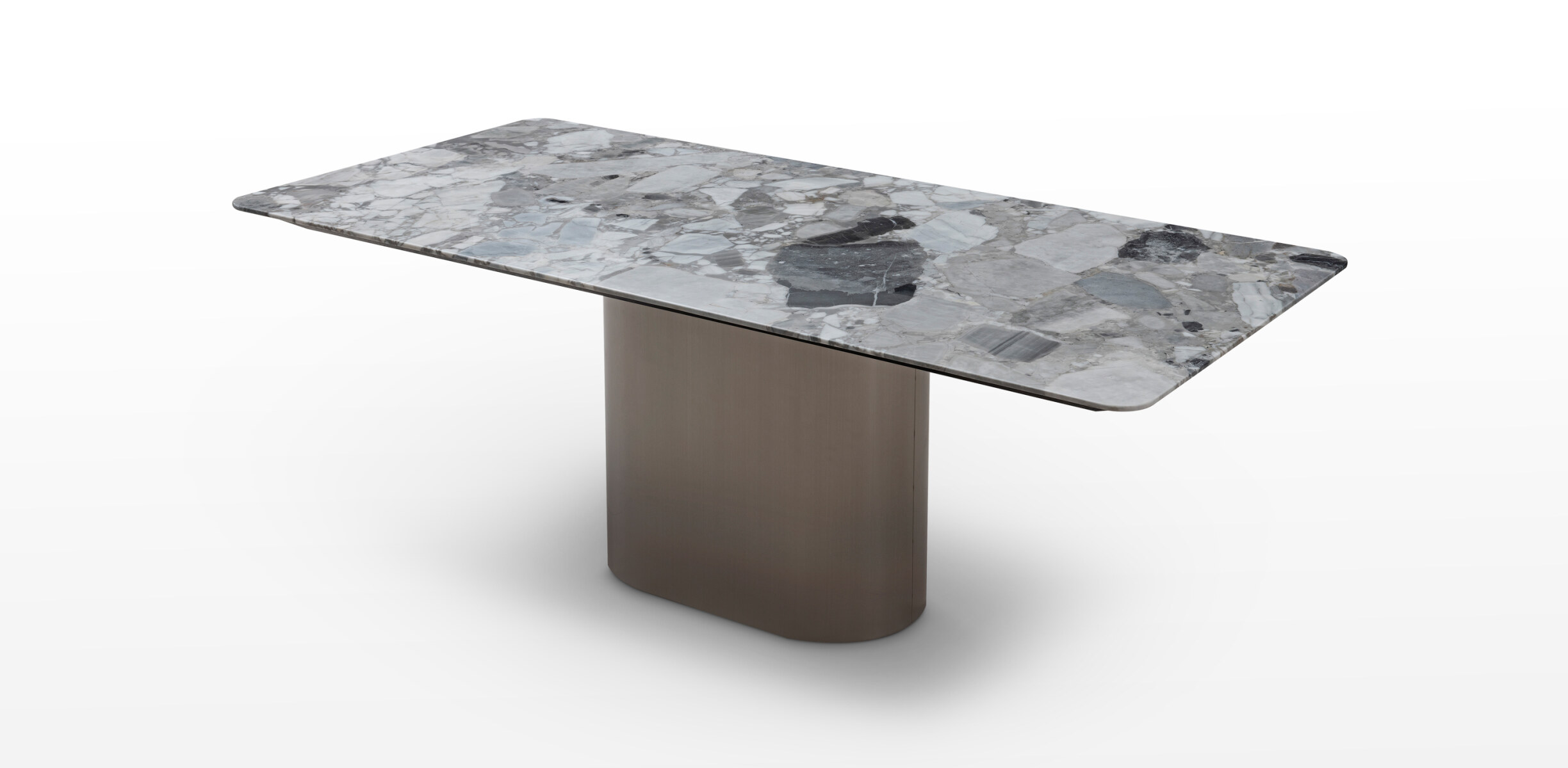 Dining table natural marble and stainless steel leg 2000x950xx750mm