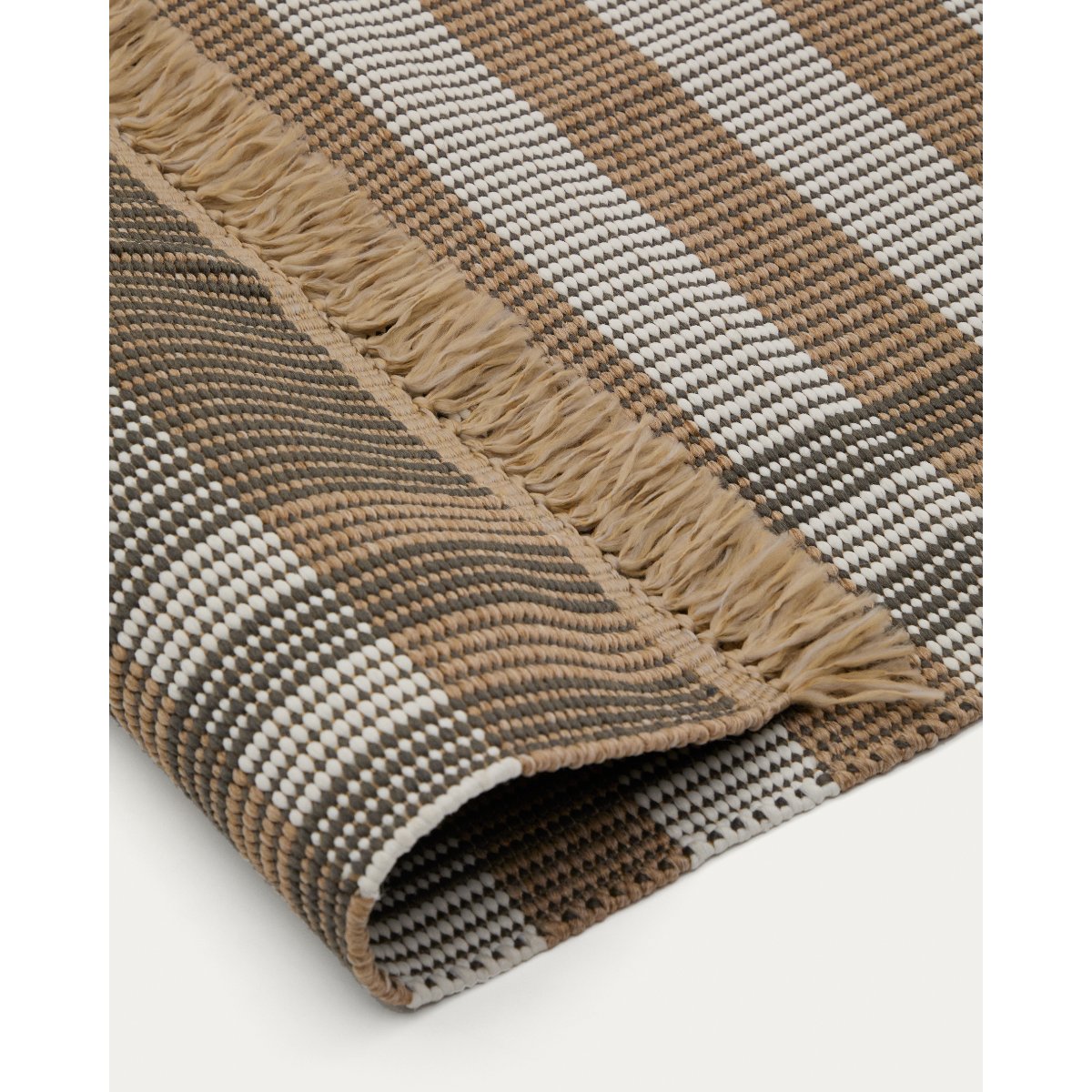 Rug Barani in synthetic fibers brown and beige 60 x 90 cm