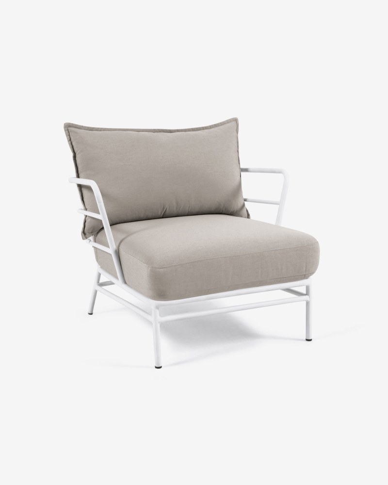 Mareluz armchair in white steel