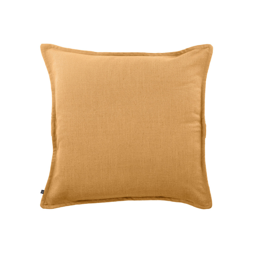 Blok linen cushion cover in mustard- 45 x 45 cm