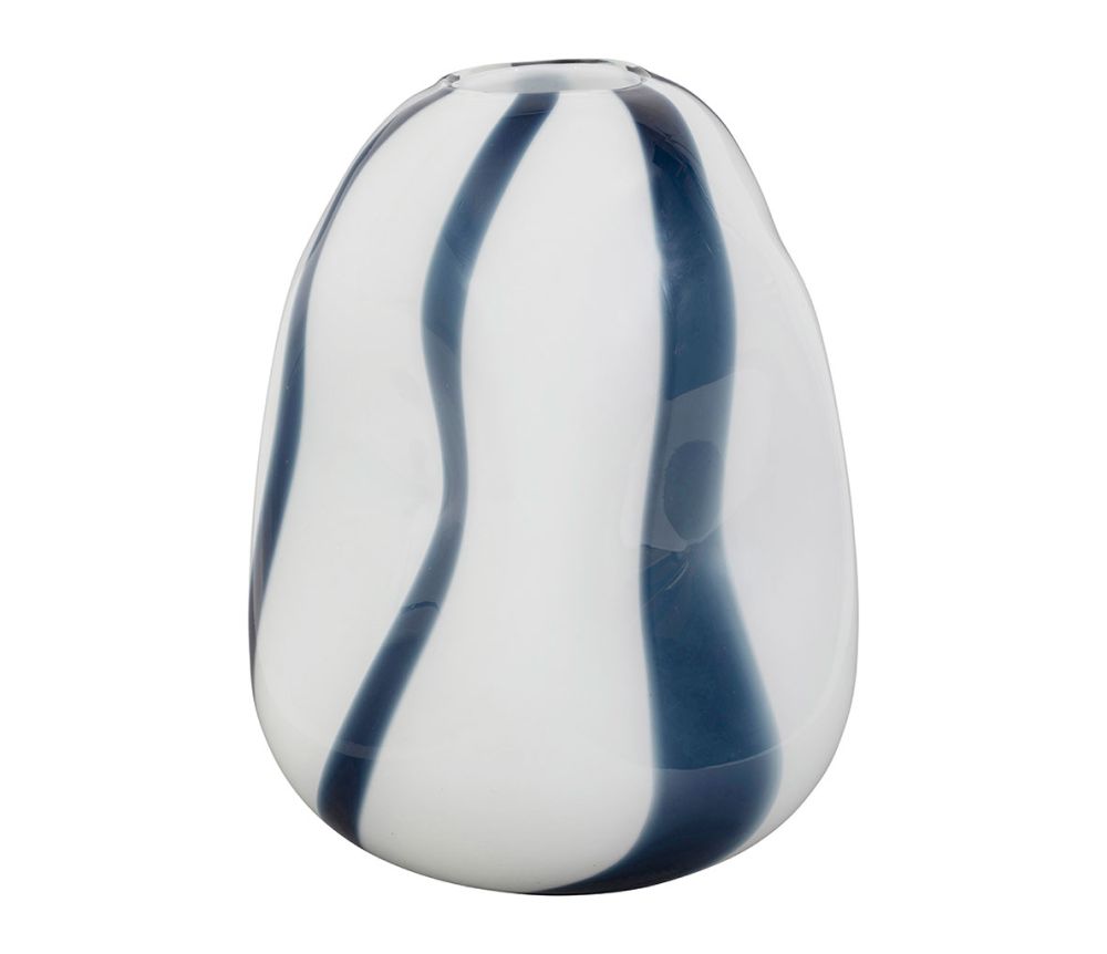 VASE ALLEN BLEU+BLC 23X22XH29