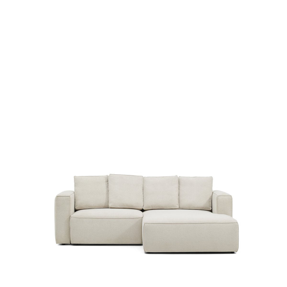 Marela beige chenille 3-seater sofa bed with right chaise longue 236cm FSC Mix Credit