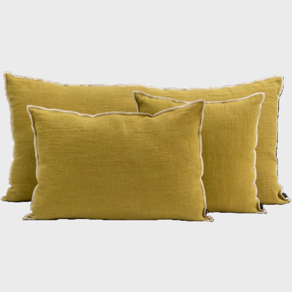 HOUSSE DE COUSSIN CHENNAI LIN OLIVE 40X60