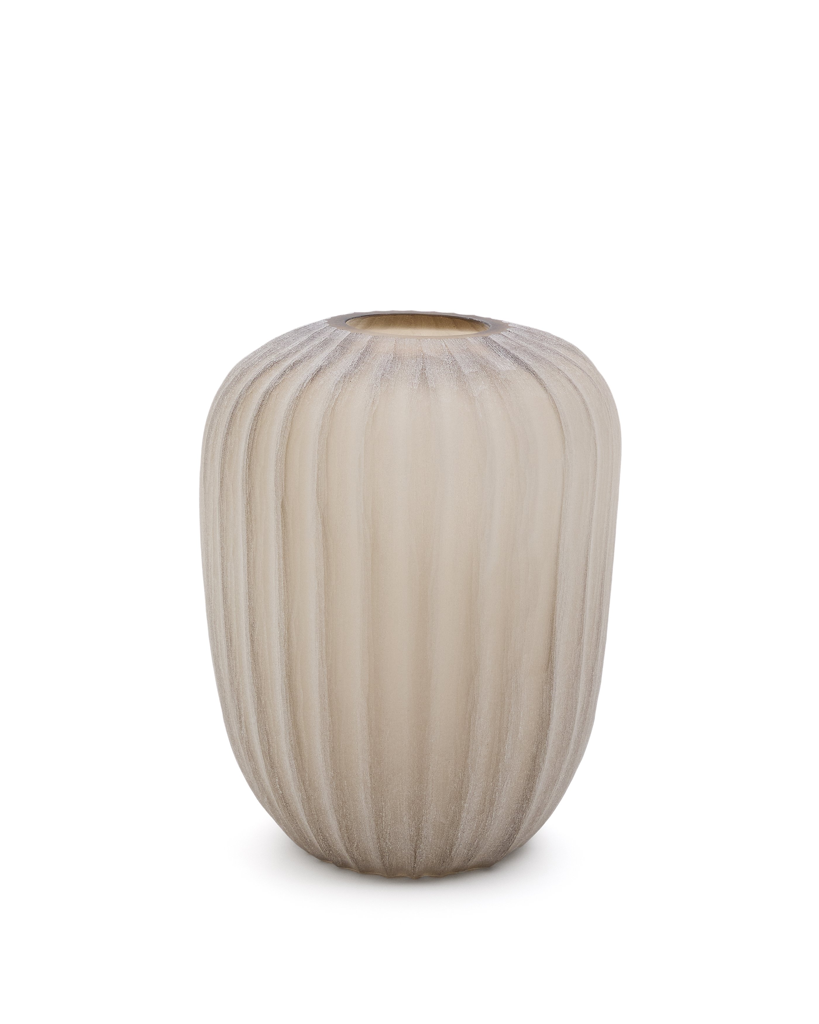 Lumia beige glass vase 27cm