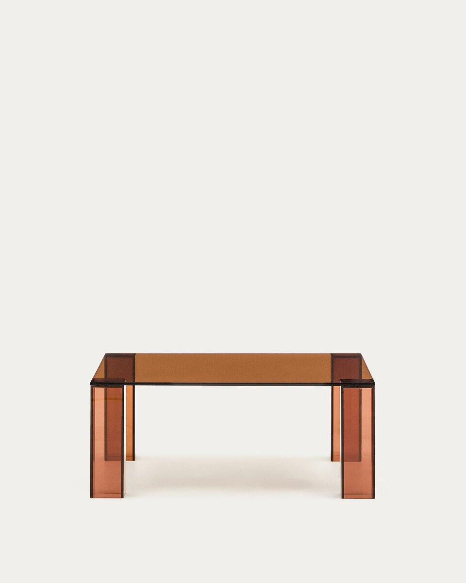 Adularia brown. tempered-glass side table. 85 x 85 cm