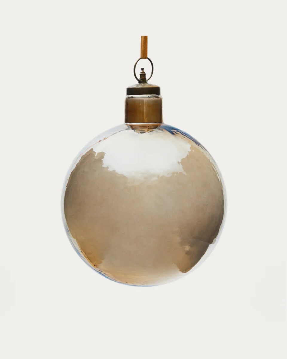 Piril Christmas bauble made of brown recycled glass.  25 cm