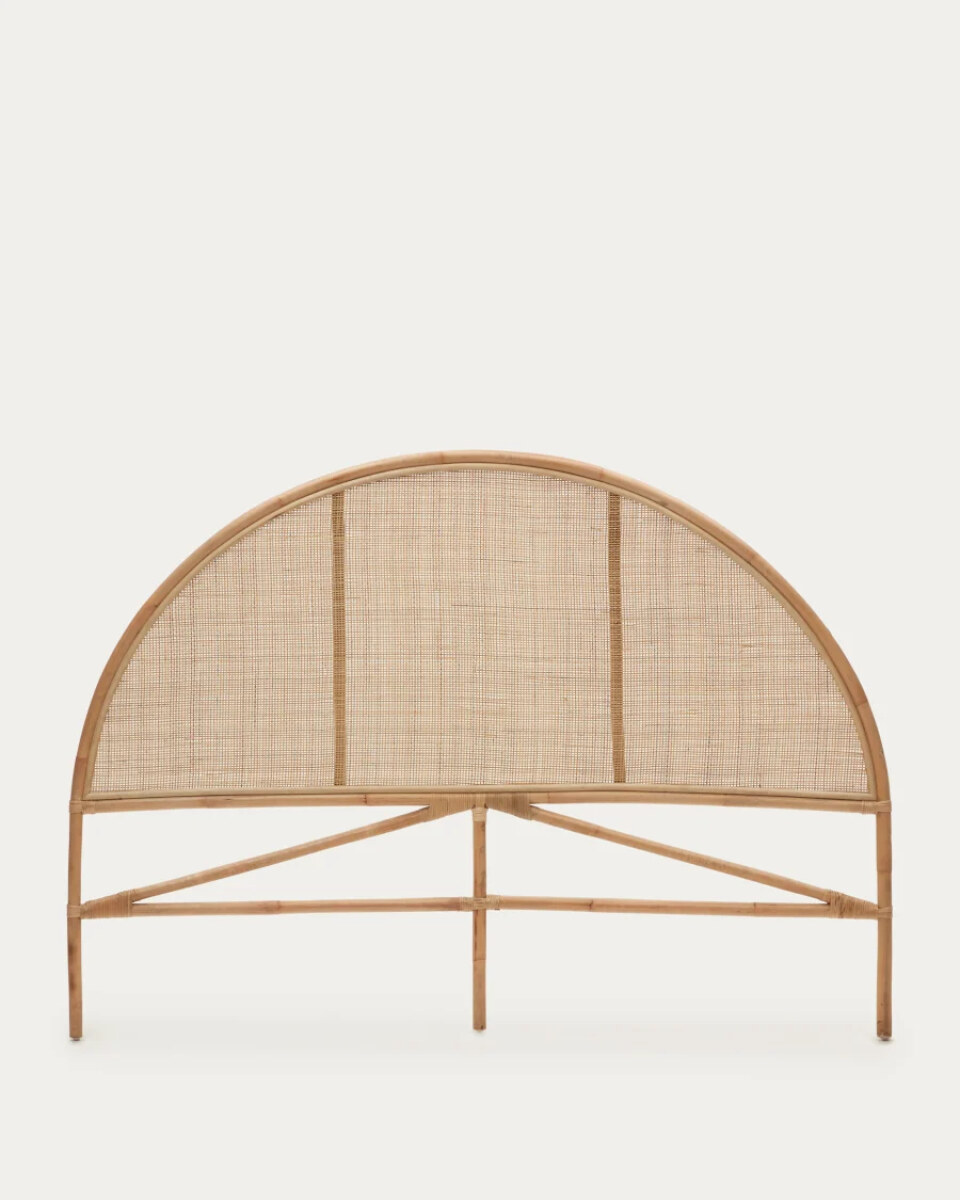 Quiterie round rattan headboard with a natural finish. 150/160 cm