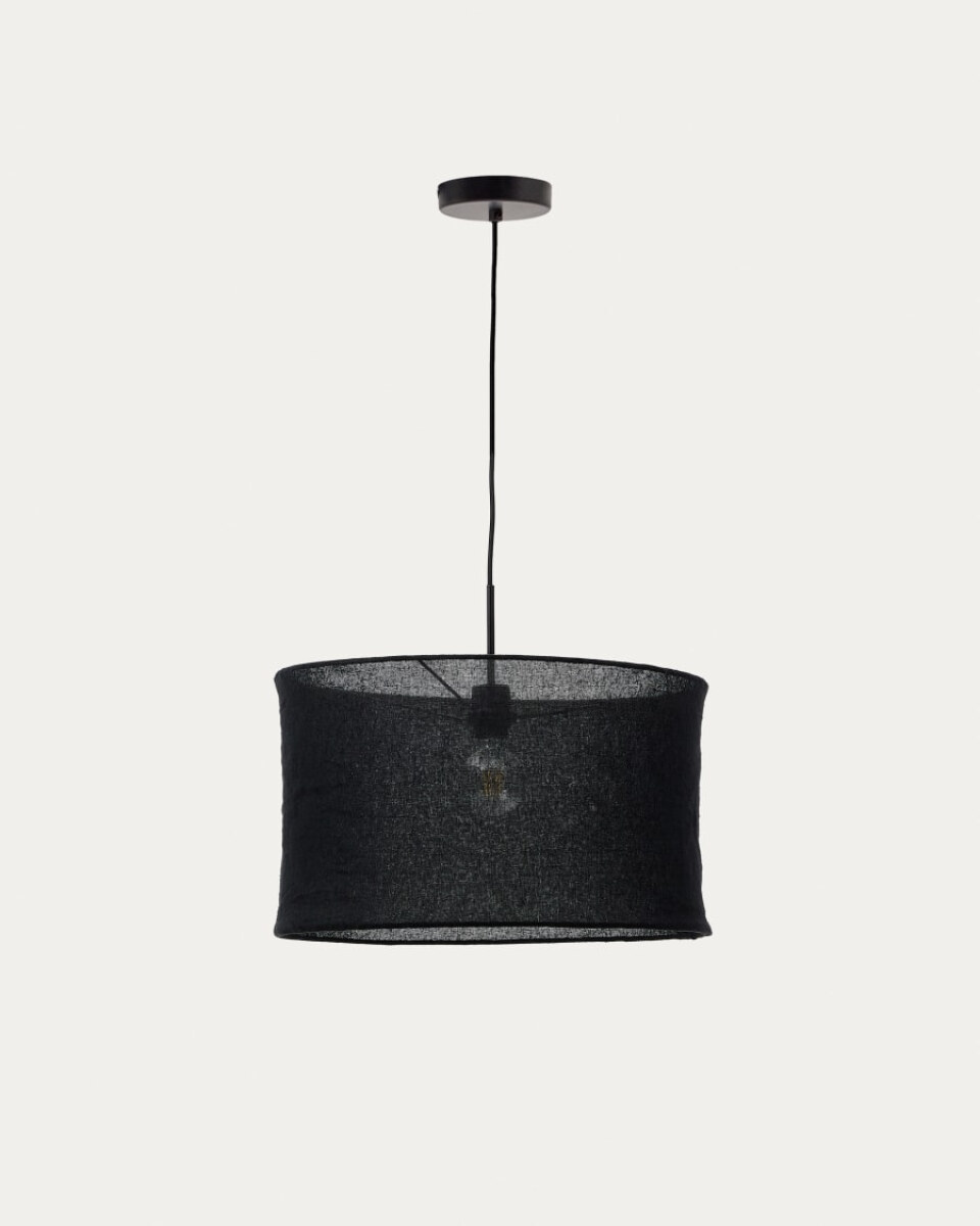 Mariela linen ceiling lamp shade in a black finish  50 x 30 cm
