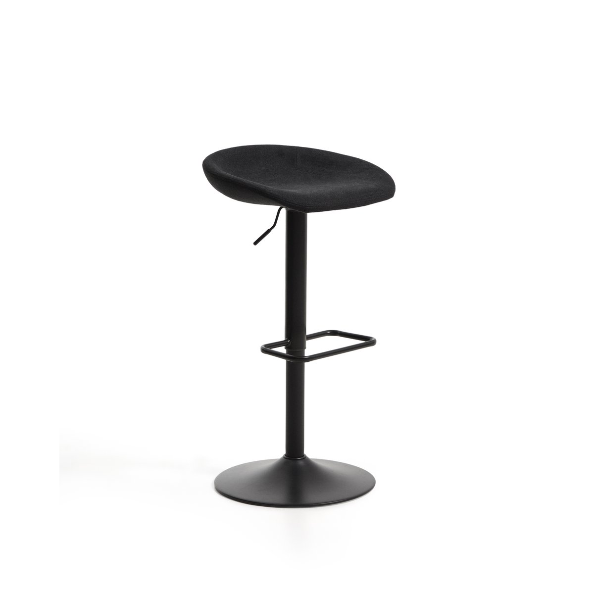 Danua stool in black chenille and matte black steel 68-89cm FSC 100%
