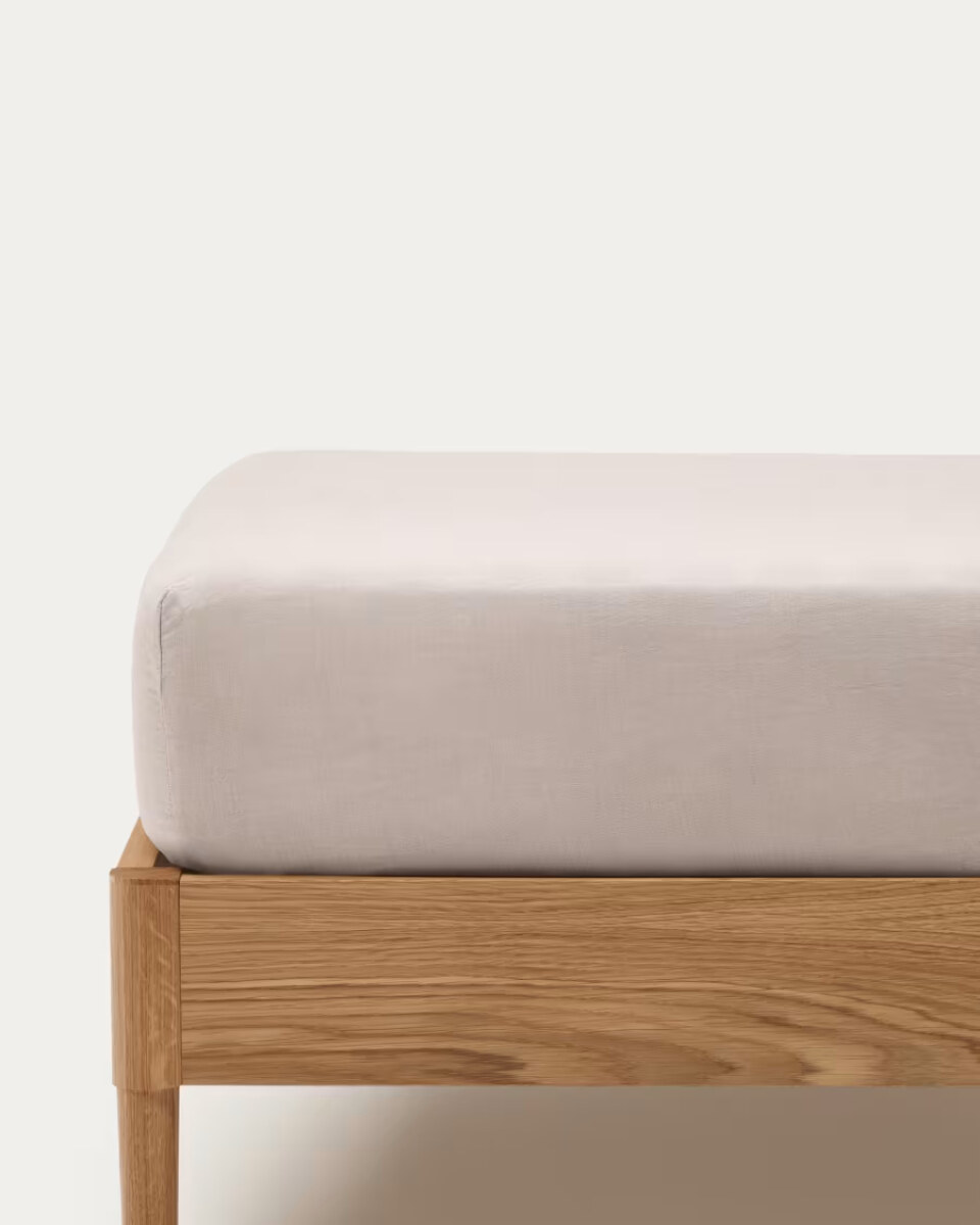 Simmel grey. cotton and linen. adjustable bottom sheet for a 180 cm bed