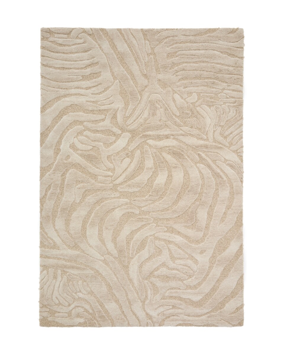 Tribet zebra jacquard wool rug 200 x 300cm