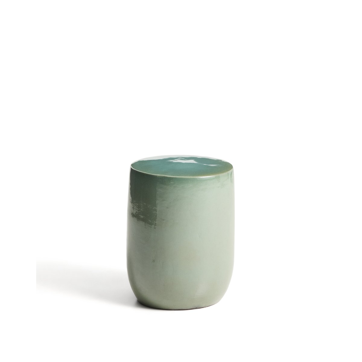 Mesquida outdoor side table in ceramic with glazed turquoise finish Ø 35cm