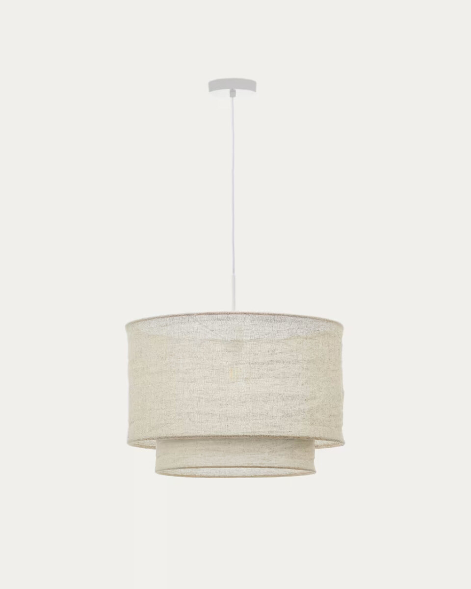 Mariela linen ceiling lamp shade in a beige finish  40 x 34 cm