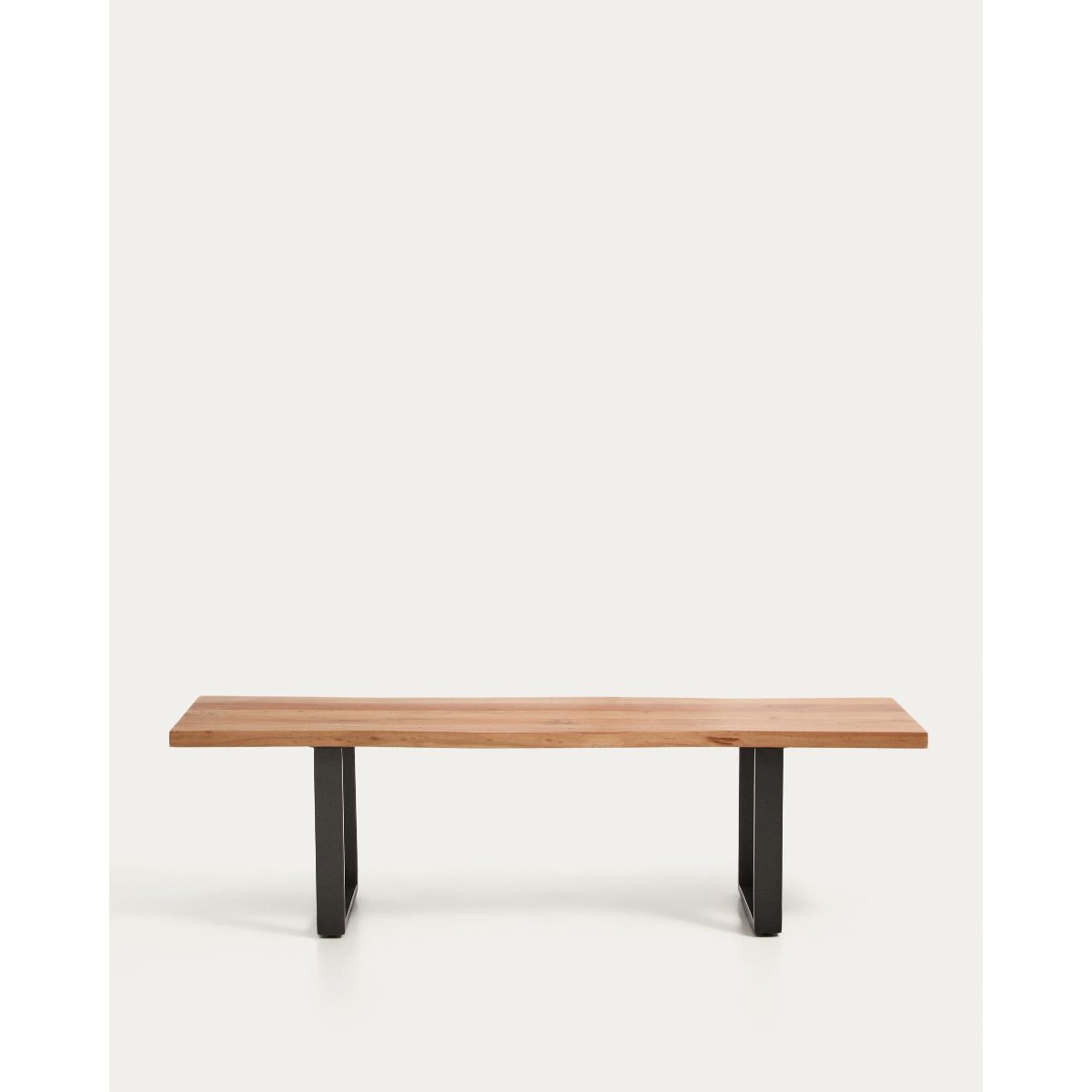 Uxue bench in solid acacia wood with black steel legs 160 x 45 cm
