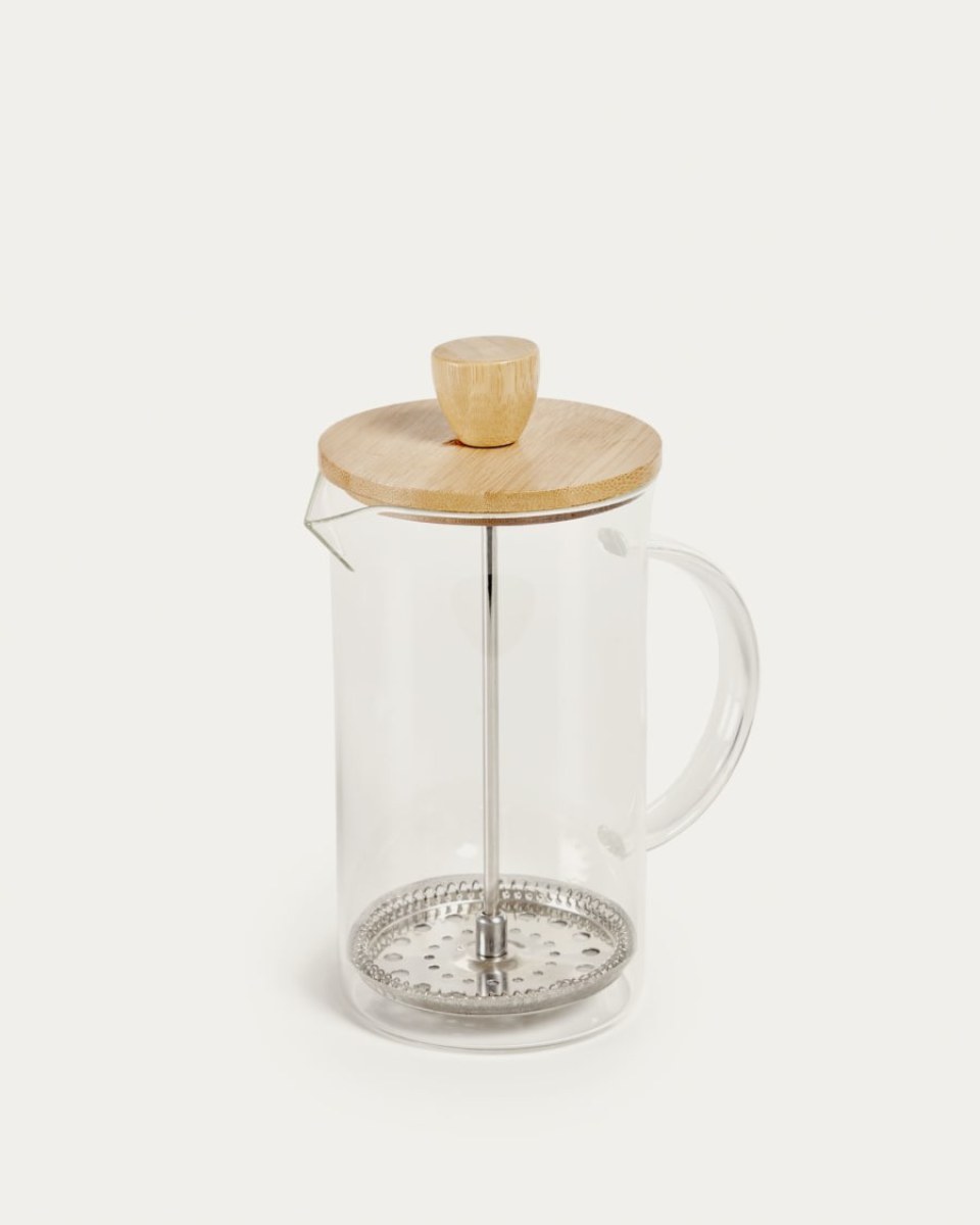 Eumelia transparent glass teapot with bamboo lid