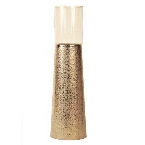 T3-A3-SI candle holder aluminium with glass S
