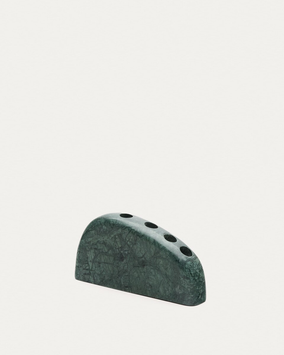 Signe large. green marble candlestick. 10 cm
