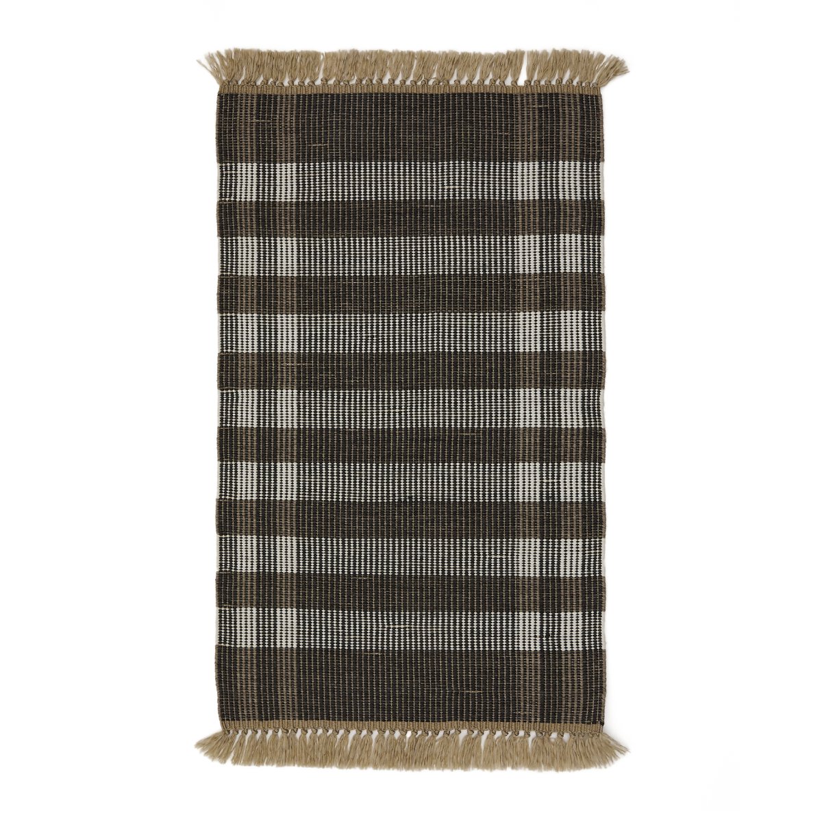 Rug Barani in synthetic fibers brown and black 60 x 90 cm