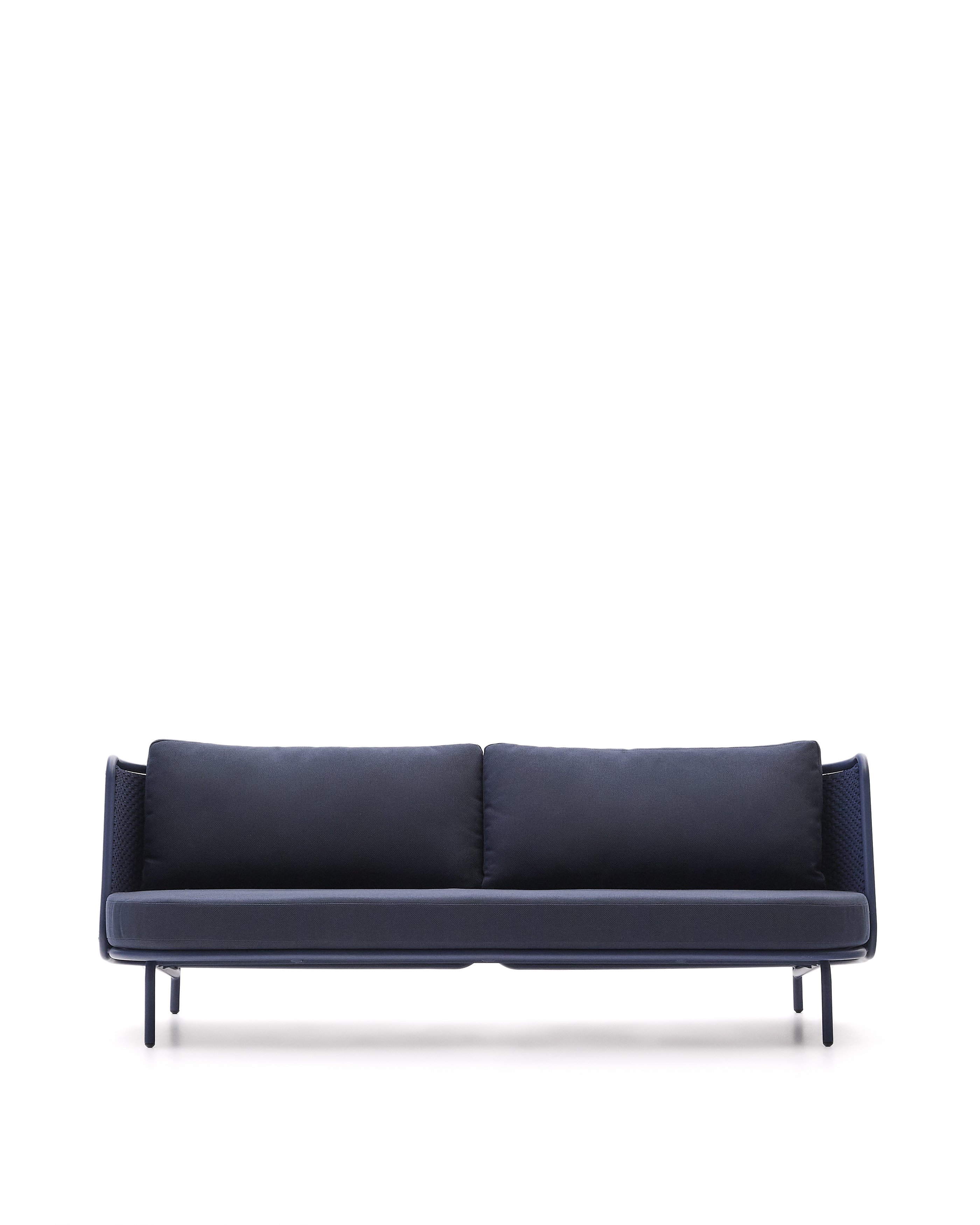 Sedalis outdoor 3-seater sofa in aluminium and blue rope cord 210cm