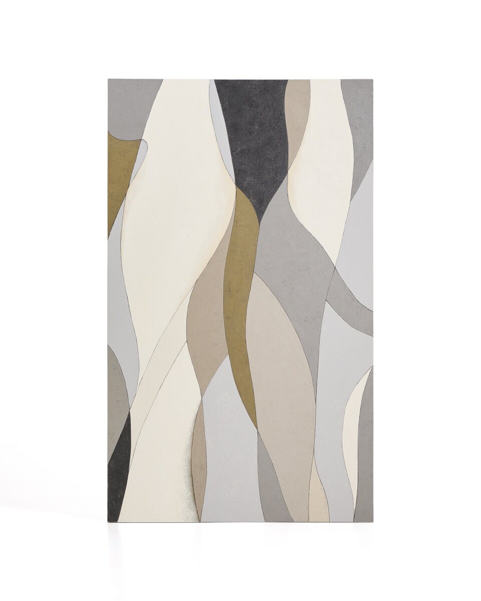 Marvilo Abstract Canvas Grey and Mustard 120 x 200Ã cm