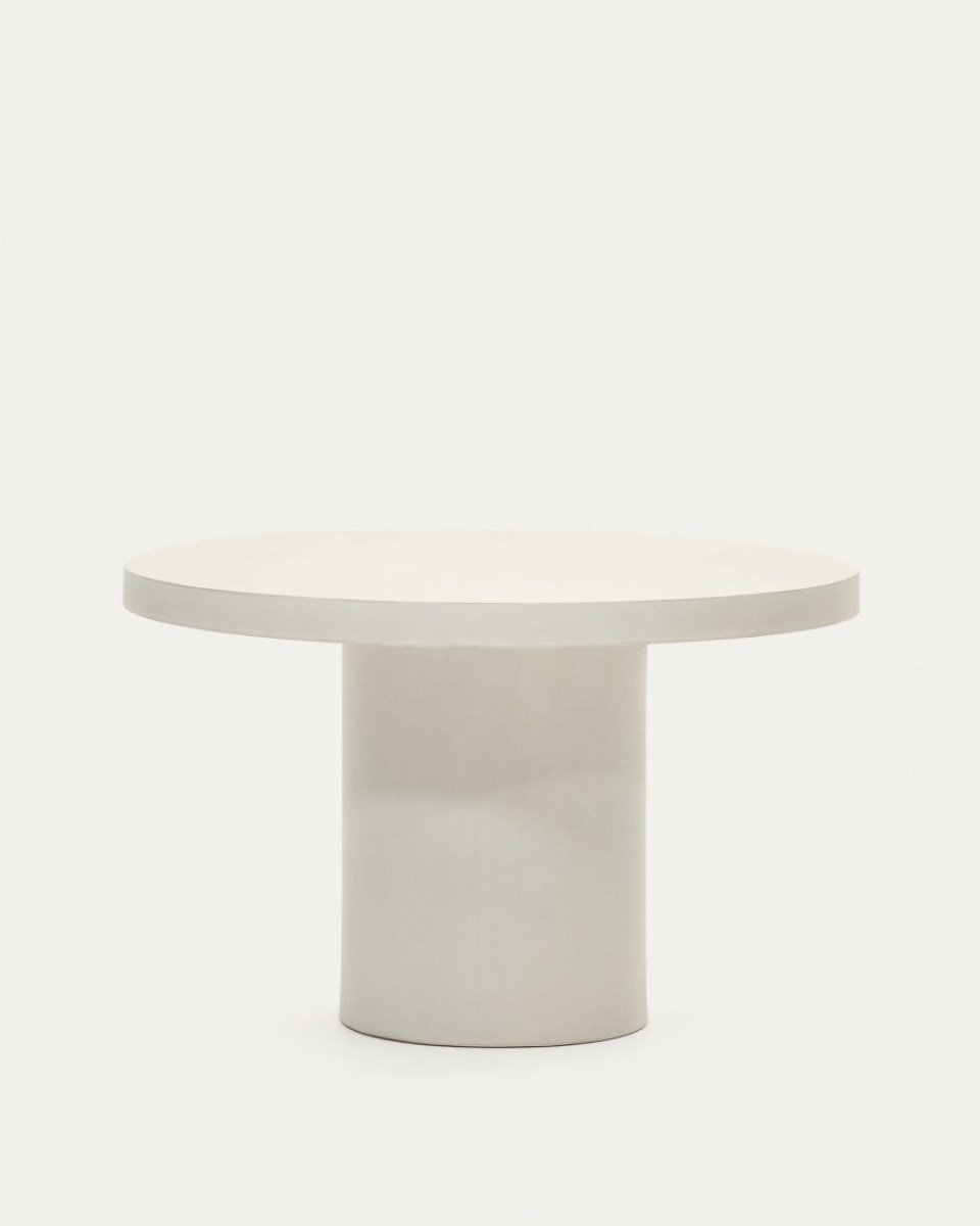 Aiguablava round table in white cement.  120 cm