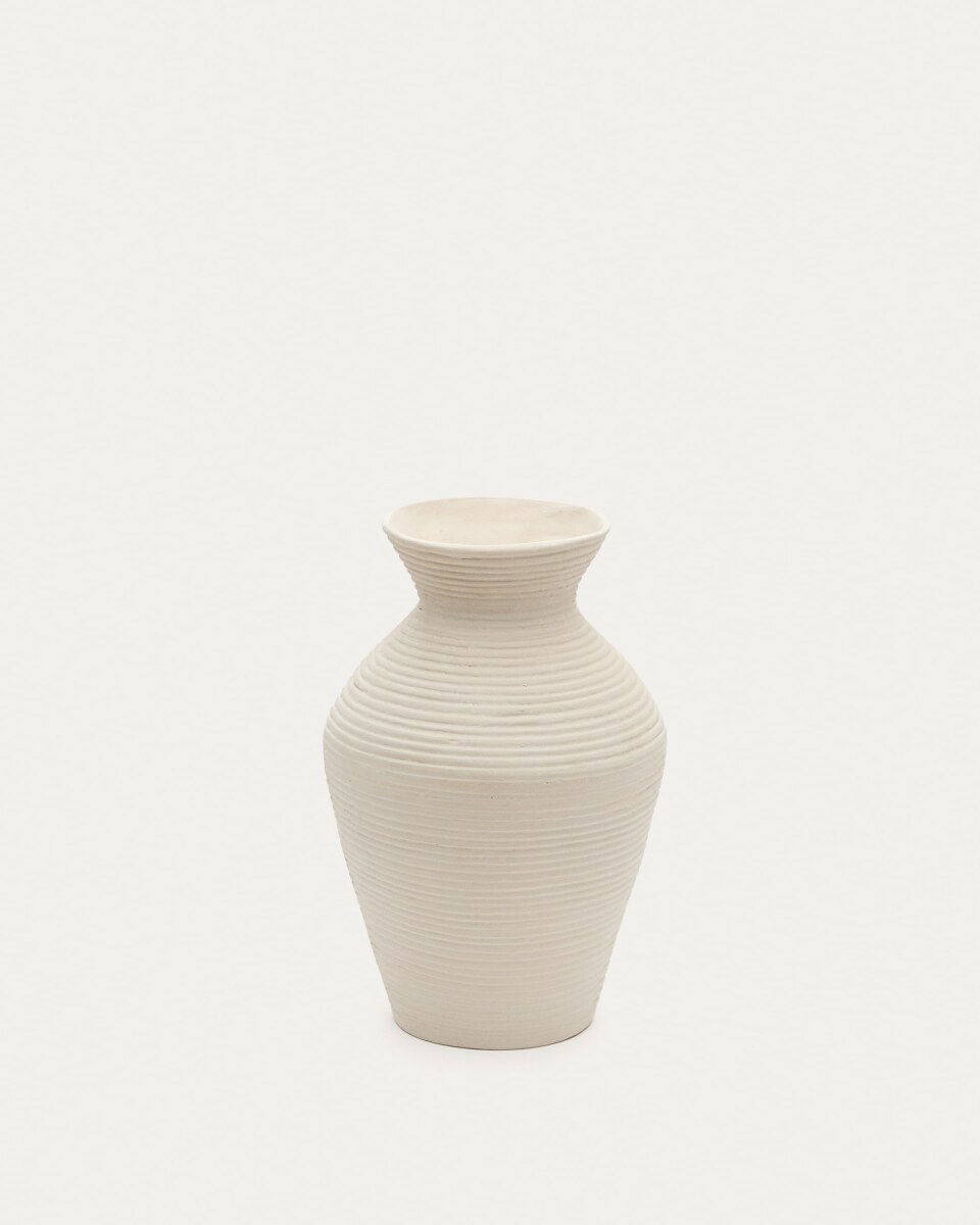 Pria white. papier mache vase. 51 cm