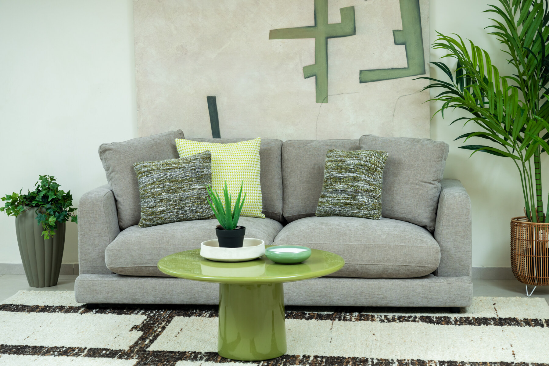 Gala 3-seater sofa in TAUPE chenille 210 cm FSC Certified Mix Credit