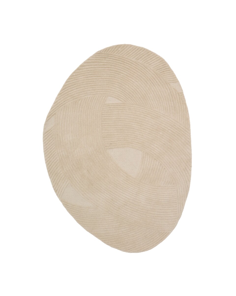 Domm beige wool rug 160 x 230 cm