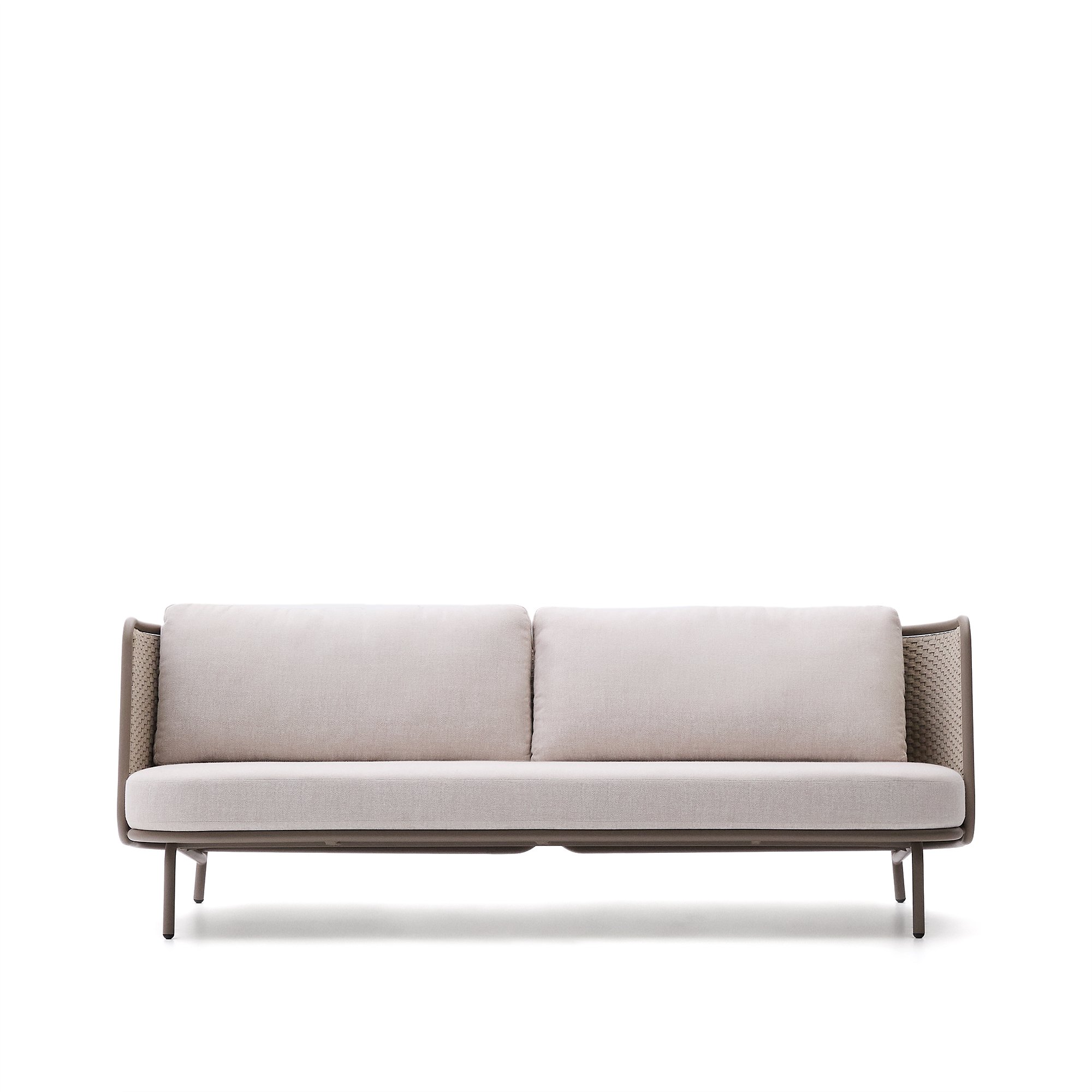 Sedalis outdoor 3-seater sofa in aluminium and taupe rope cord 210cm