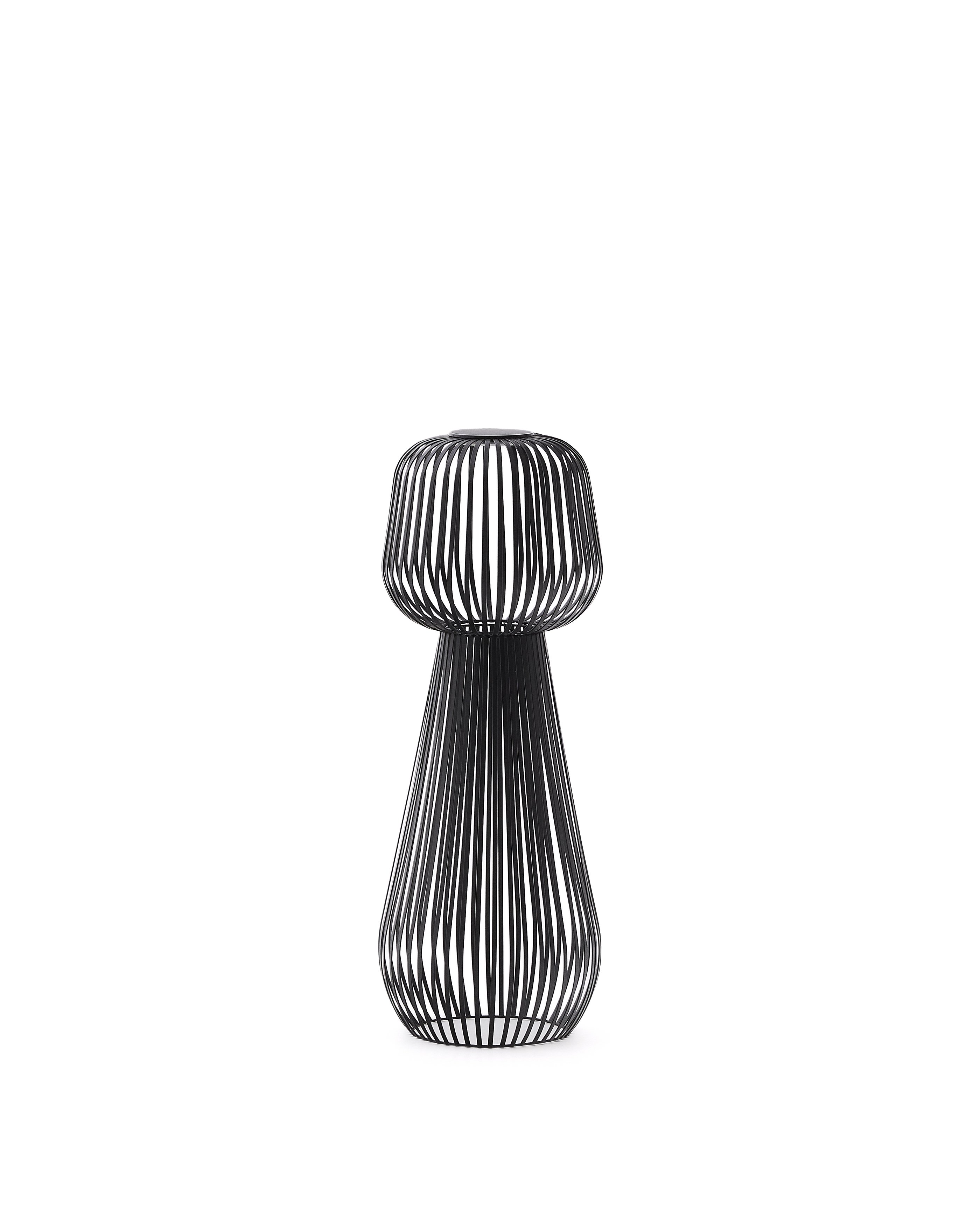 Reiba black metal solar floor lamp