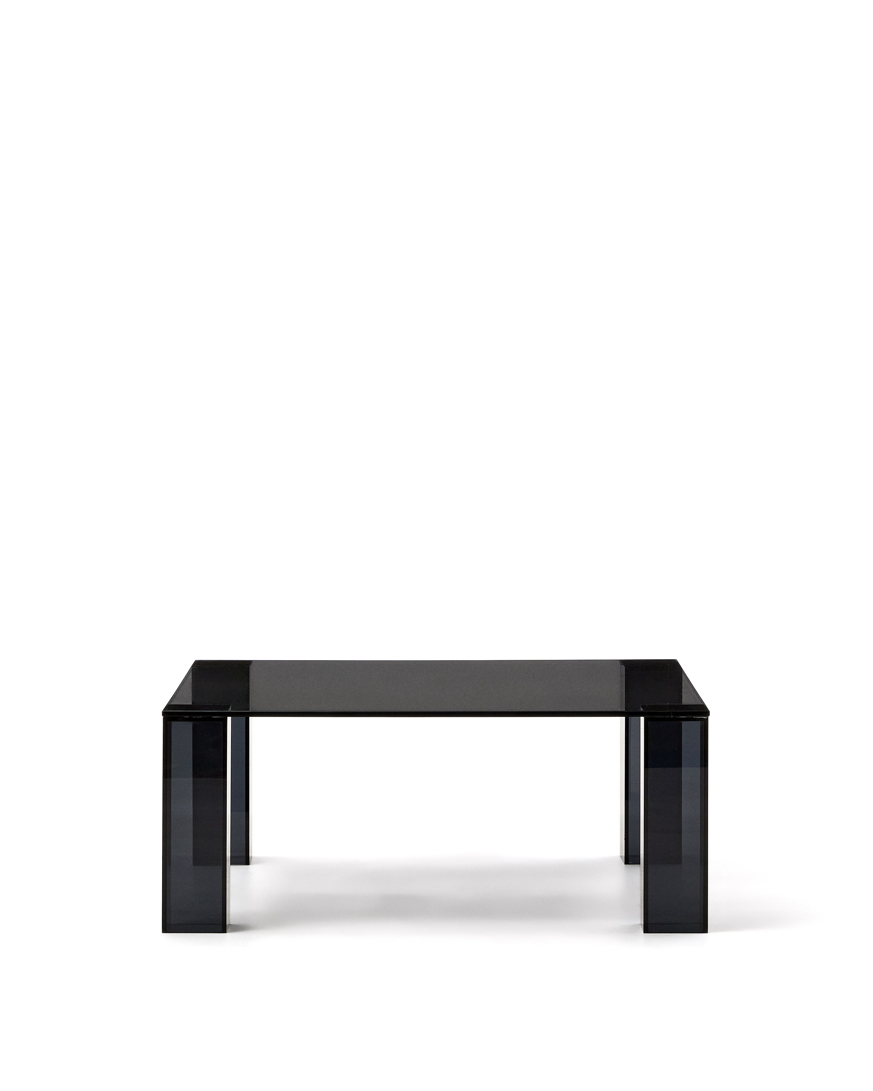 Adularia dark-grey. tempered-glass side table. 85 x 85 cm