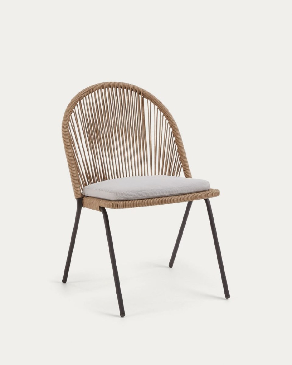 STAD chair brown metal brown beige rope
