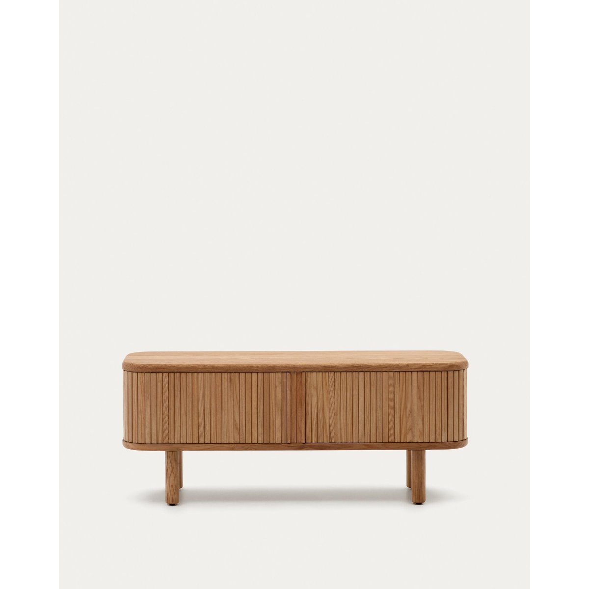 Mailen 2 door TV stand in ash veneer with a natural finish 120 x 50 cm