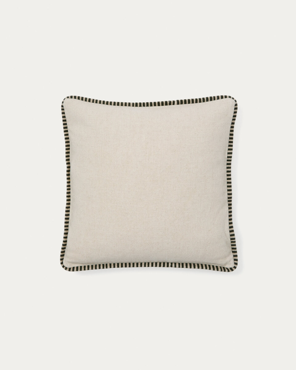 ARDIT Ardit beige linen and cotton cushion cover contrastingCushion cover 45x1x45 GREEN