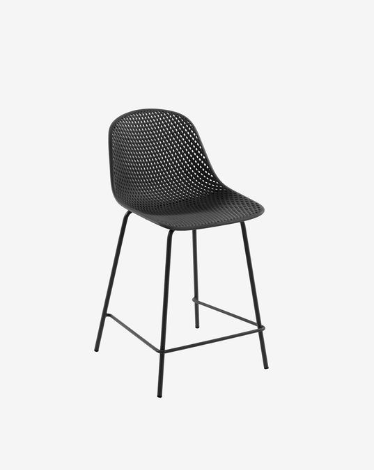Quinby outdoor stool in grey. height 75 cm