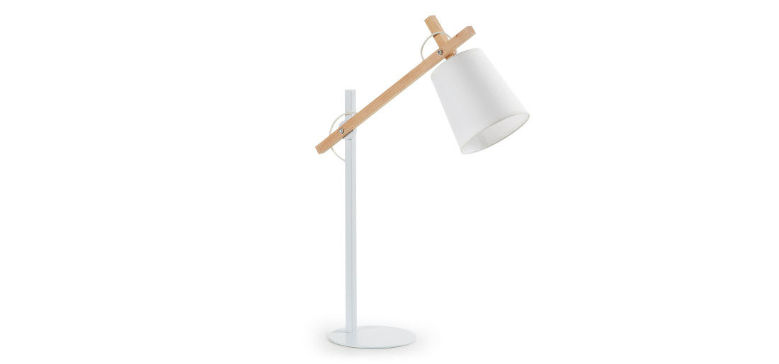 Kosta table lamp made of steel and solid beech wood