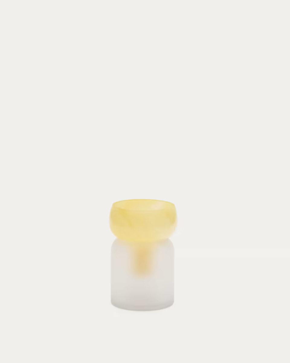 Kelse transparent and orange glass vase. 30.5 cm