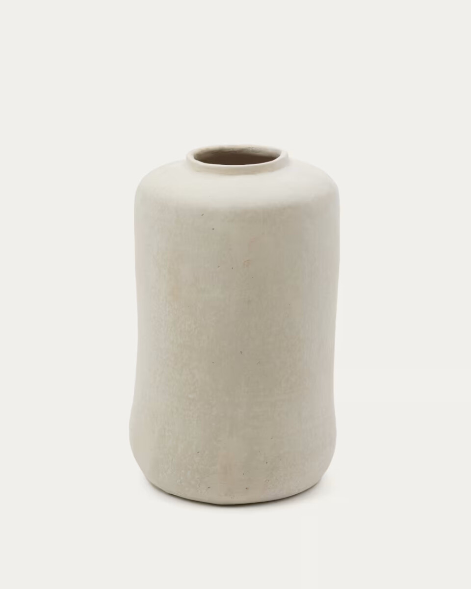 Serina papier mache vase in white 34 cm