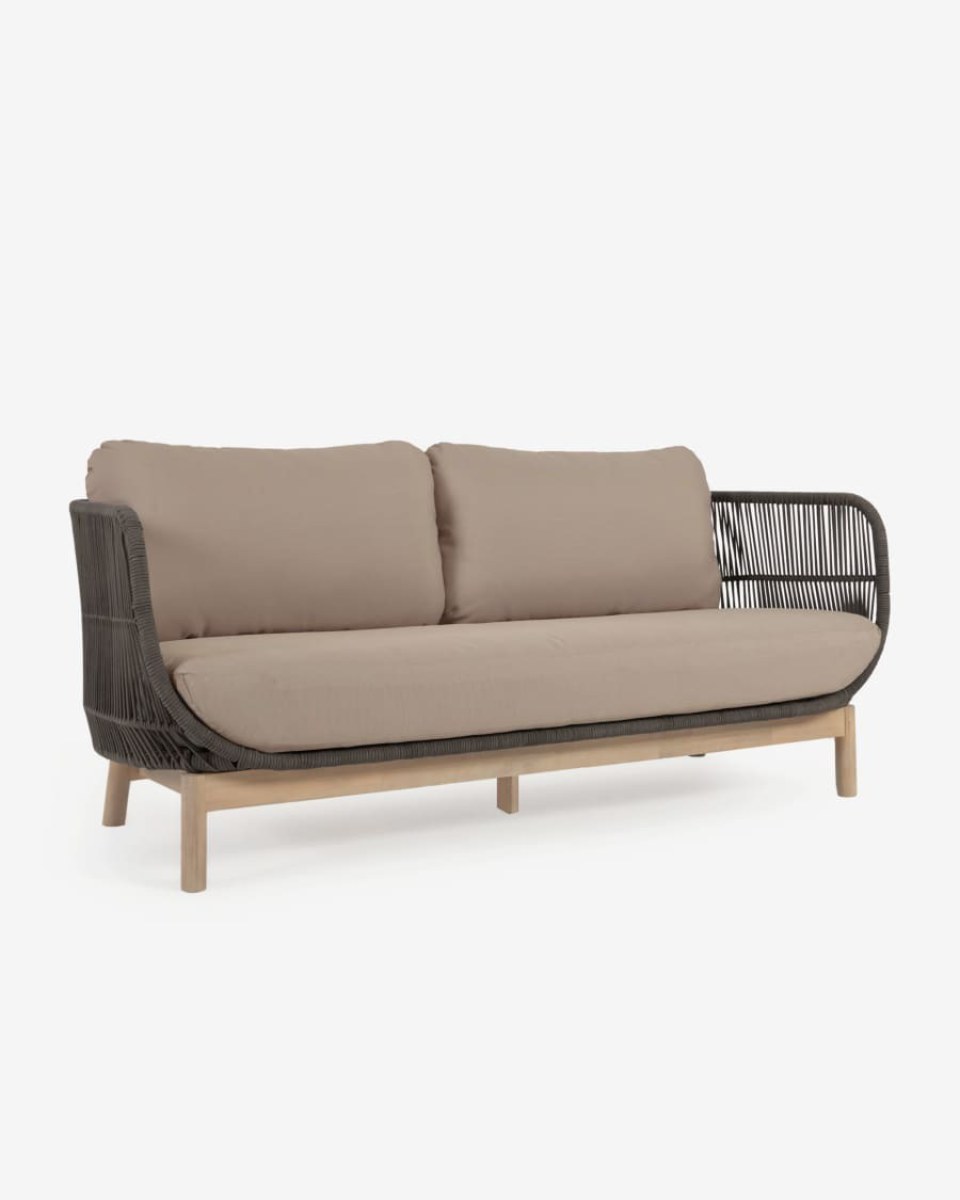 Catalina 3 seater sofa made with green cord and solid acacia wood. 170 cm FSC 100%