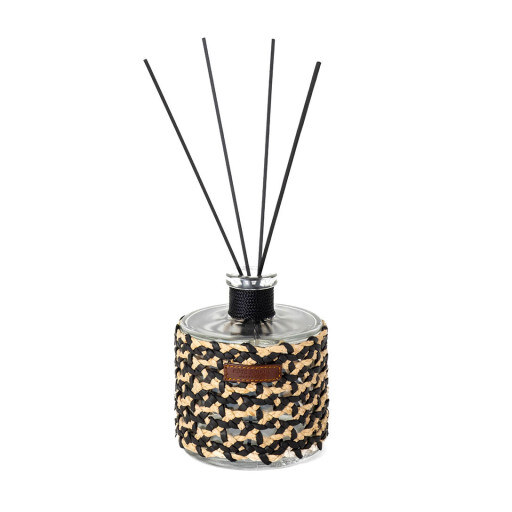 DIFFUSEUR RAPHIA CUIR MINA NOIR 500 ML / NARGUILE