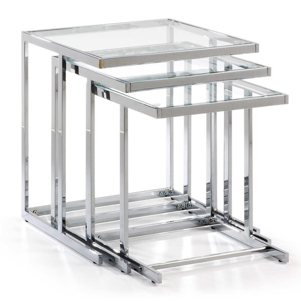 BLAIR side table chromed clear glass