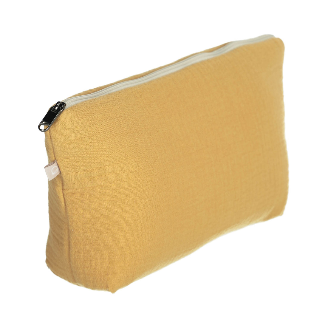 100% organic cotton (GOTS) Breisa wash bag in mustard yellow